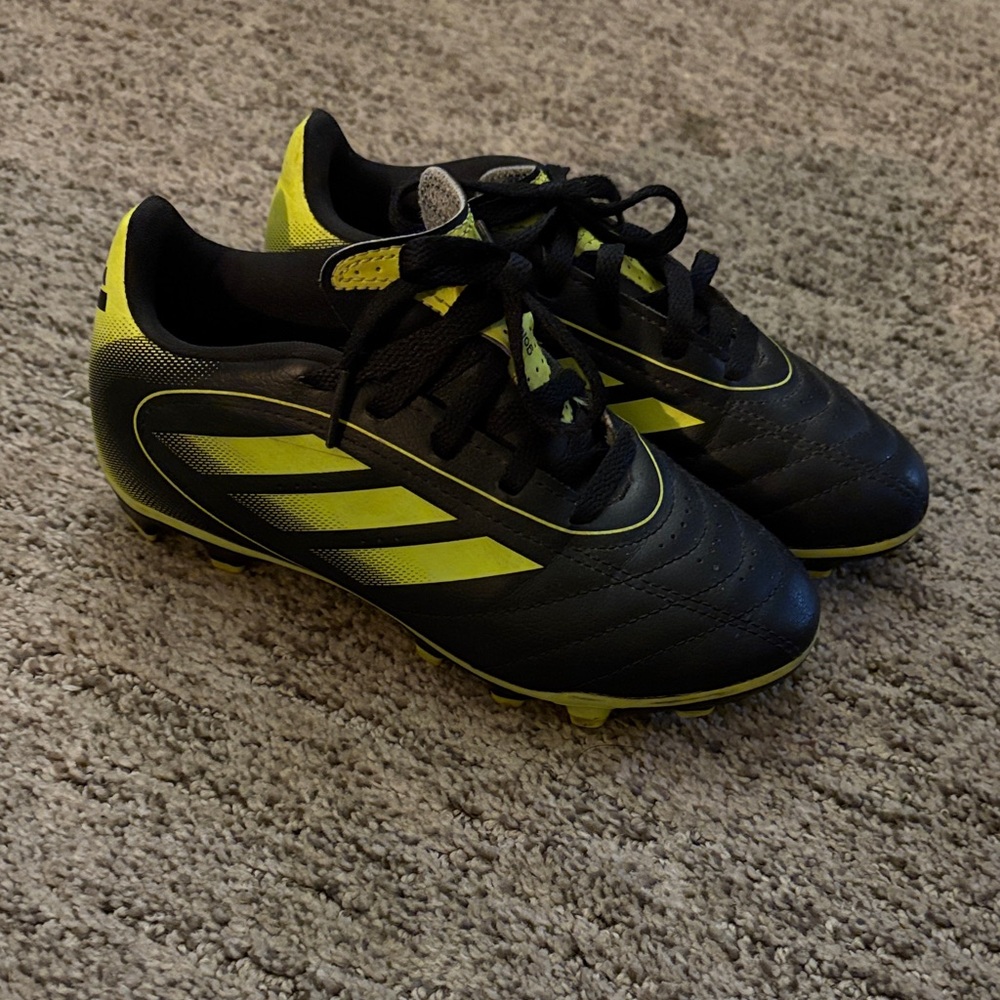 Adidas Black and Neon Yellow Soccer Cleats